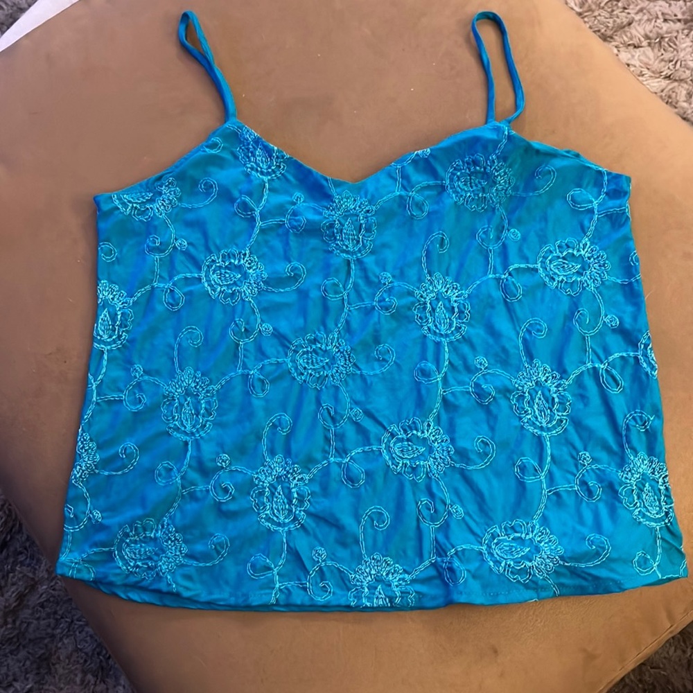 Embroidered turquoise Camisole